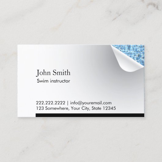 Blue Water Inside Swim Instructor Visitekaartje (Voorkant)
