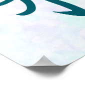 Blue Water Kanji Japanese Calligraphy Poster (Hoek)