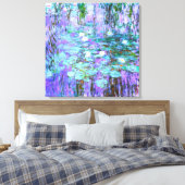 Blue Water Lilies van Claude Monet Canvas Afdruk (Insitu (Slaapkamer))
