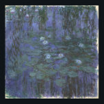 Blue Water Lilies van Claude Monet Poster<br><div class="desc">Blue Water Lilies van Claude Monet, olie op canvas 1916-1919, is een landschapsschilderij van bloemen die op diep blauw water drijven met donkergroene reflecties van omringende tuinwijnstokken, geschilderd in een vierkante, bijna abstracte samenstelling. Monet schildert losjes de kleurrijke scène met brede, dikke slagen zware oliekleuren, verlatend de warme, ivoorgekleurde canvassteun...</div>