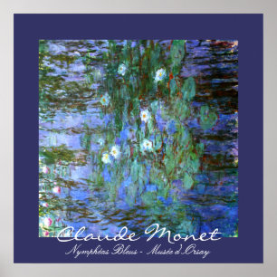 Blue Water-Lillies: Claude Monet Poster