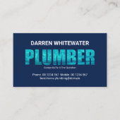 Blue Water Log Plumber Signage Service Visitekaartje (Voorkant)