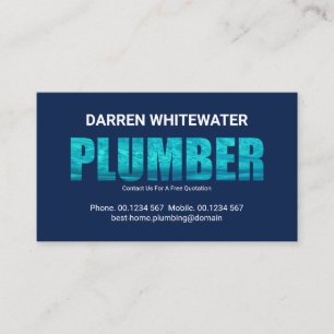Blue Water Log Plumber Signage Service Visitekaartje
