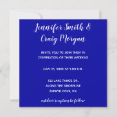 Blue Water Modern Calligraphy Wedding Kaart (Voorkant)