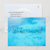 Blue Water New Address Moving Aankondigingskaart (Voorkant / Achterkant)