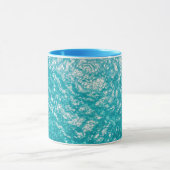 Blue Water Ocean Waves Pattern Coffee Mug Mok (Midden)