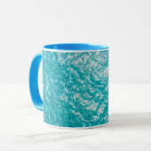 Blue Water Ocean Waves Pattern Coffee Mug Mok (Voorkant links)