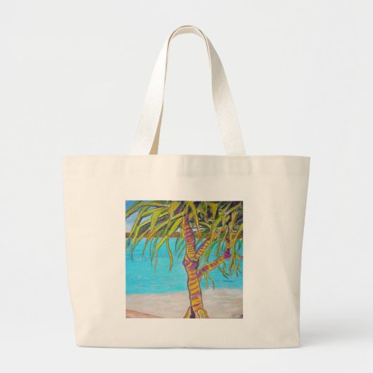 Blue Water Pandanas Grote Tote Bag (Voorkant)