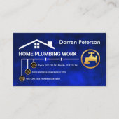 Blue Water Pipe Line Plumber Service Visitekaartje (Voorkant)