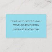 Blue Water Pool voorraad winkel / zwembad reparati Visitekaartje (Achterkant)