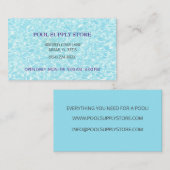 Blue Water Pool voorraad winkel / zwembad reparati Visitekaartje (Voorkant / Achterkant)