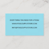 Blue Water Pool voorraad winkel / zwembad reparati Visitekaartje (Achterkant)