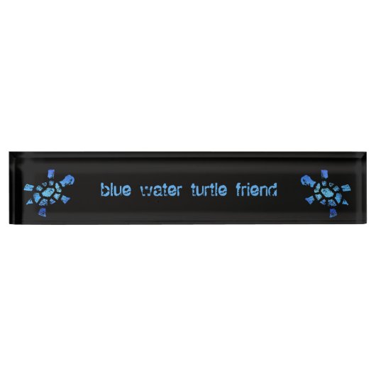 Blue Water Turtle Friend Naambordje (Voorkant)