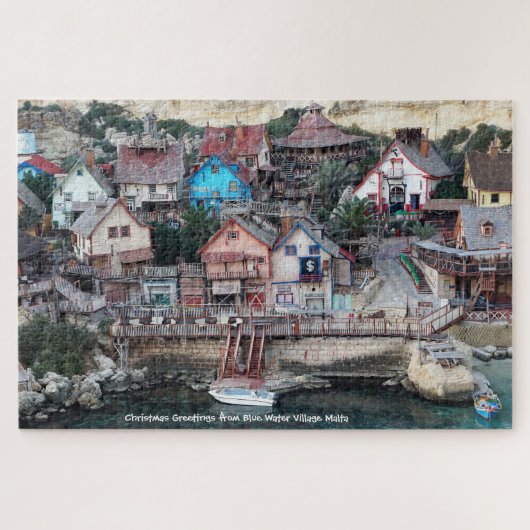 Blue Water Village Malta. Jigzaag Puzzle Legpuzzel (Horizontaal)