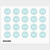 Blue Water Voeten Baby shower Favor Gift Dank Jong Ronde Sticker (Vel)