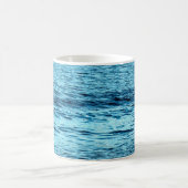 Blue water wave abstract backgroundabstract, aqua; koffiemok (Center)