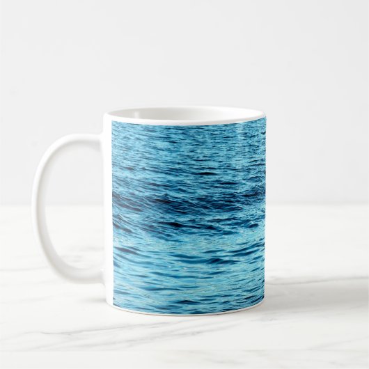 Blue water wave abstract backgroundabstract, aqua; koffiemok (Links)
