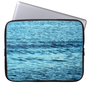 Blue water wave abstract backgroundabstract, aqua; laptop sleeve