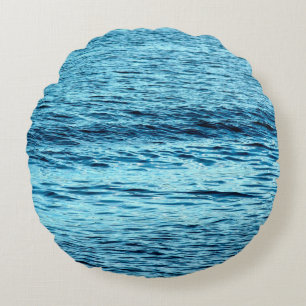 Blue water wave abstract backgroundabstract, aqua; rond kussen