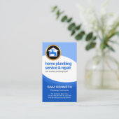 Blue Water Waves Curvattion Plumbing Contractor Visitekaartje (Staand voorkant)