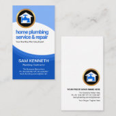 Blue Water Waves Curvattion Plumbing Contractor Visitekaartje (Voorkant / Achterkant)