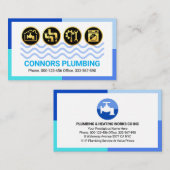 Blue Water Waves Frame Plumbing Visitekaartje (Voorkant / Achterkant)