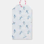 Blue Watercolor Abstract Silhouettes Cadeaulabel (Achterkant)