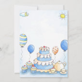 Blue Watercolor Baby Shower Invitation Kaart (Achterkant)