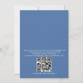 Blue Watercolor Botanical Budget QR Code Wedding Kaart (Achterkant)
