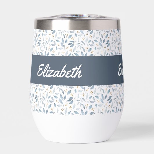 Blue Watercolor Botanical Pattern Name (Voorkant)