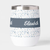 Blue Watercolor Botanical Pattern Name (Achterkant)