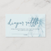 Blue Watercolor Bow Baby Shower Diaper Raffle Informatiekaartje (Voorkant)
