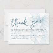 Blue Watercolor Bow Baby Shower Flat Bedankkaart (Voorkant)