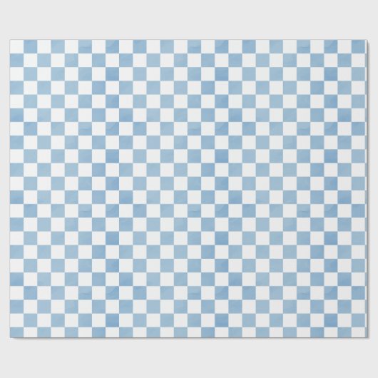 Blue Watercolor Checkered Racing Flag Cadeaupapier (Vlak)