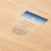 blue watercolor Confirmation boy Acryl Uitnodigingen (Laagn)