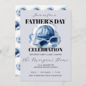 Blue Watercolor Dad's Hat and Sunglasses   Kaart (Voorkant / Achterkant)