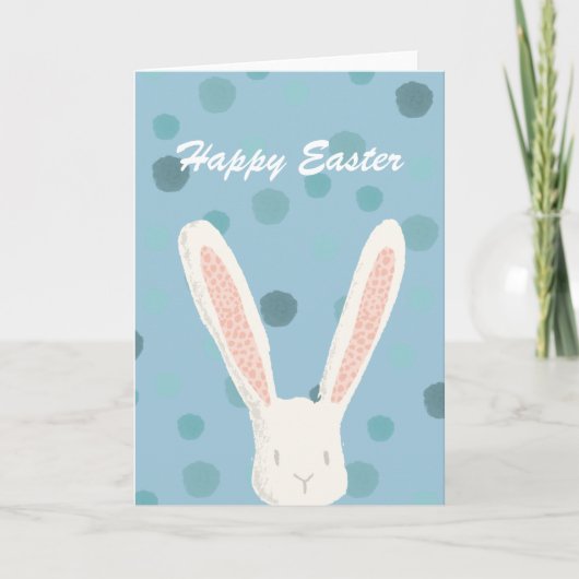 Blue Watercolor Easter Bunny Feestdagen Kaart (Voorkant)