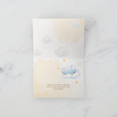 Blue Watercolor Elephant Baby Shower Bedankkaart (Binnen)