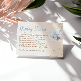 Blue Watercolor Elephant Display Shower Informatiekaartje