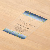  blue watercolor First Communion  Acryl Uitnodigingen (Laagn)