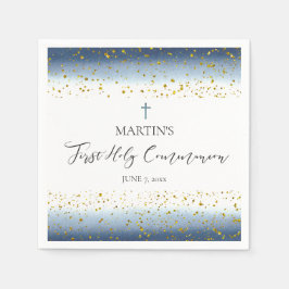 blue watercolor  First Communion Servet