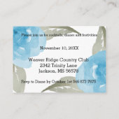 Blue Watercolor Floral - Reception Informatiekaartje (Achterkant)