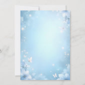 Blue Watercolor Flower Design with Light Effect Kaart (Achterkant)