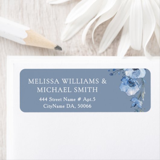 Blue Watercolor Flower |  Wedding Etiket (Insitu)