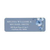 Blue Watercolor Flower |  Wedding Etiket (Voorkant)