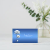 Blue Watercolor Flowers Business Card Visitekaartje (Staand voorkant)