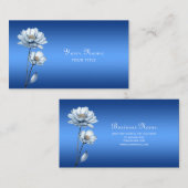 Blue Watercolor Flowers Business Card Visitekaartje (Voorkant / Achterkant)