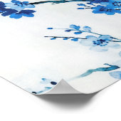 Blue Watercolor Flowers Delicate Beautiful Poster (Hoek)
