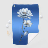 Blue Watercolor Flowers Golf Towel Golfhanddoek (Insitu)