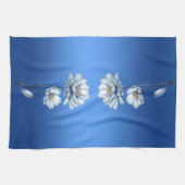 Blue Watercolor Flowers Kitchen Towels Theedoek (Horizontaal)